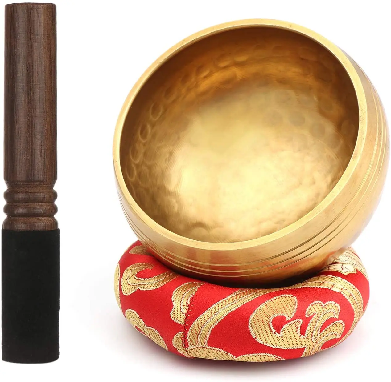 Andos Tibetan Singing Bowl Set Handcrafted in Nepal/Meditation Sound Bowl Set Helpful for Yoga Meditation Prayer Zen Chakra Healing Relaxation Therapy Mindfulness/Yoga Accessories/Bonus Gift Included 