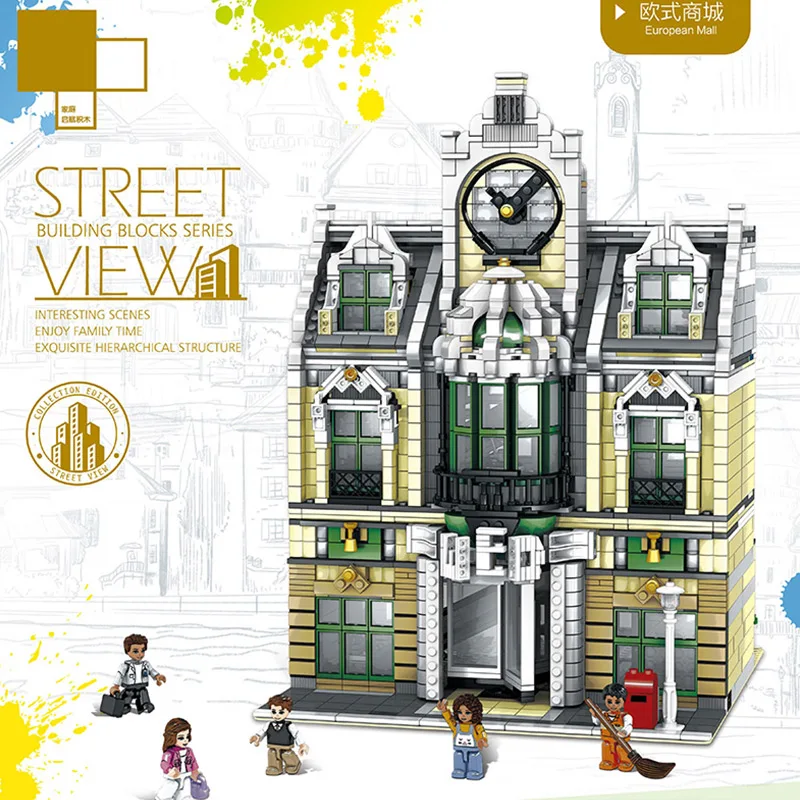 

DHL Europe Emporium Architecture MOC City Street View Ideas CREATOR Expert Building Blocks model toys for kids christmas Gifts
