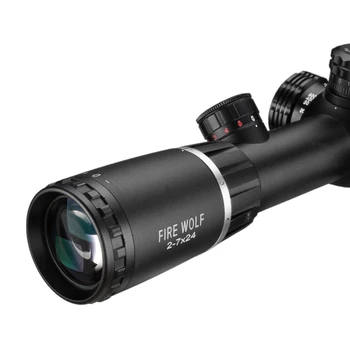 Fire Wolf 2-7X24 Hunting and equipment tactical Optical sight red dot Illuminated Airsoft accessories Rifle Scopes for hunting 4