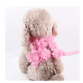

Pink Flower Pet Leash Breathable Dog Cat Harnesses Puppy Vest Harness Leashes for Small Medium Dogs Cats Pet Supplies S-XL