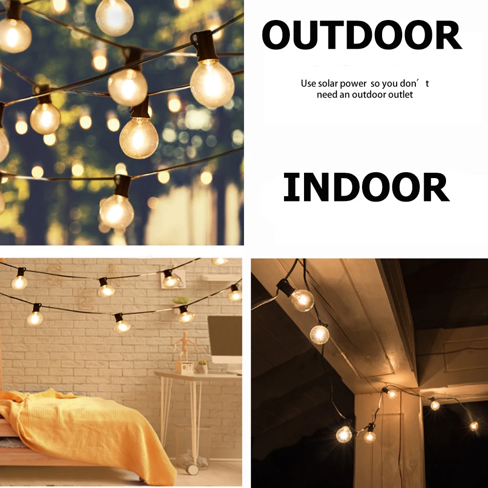 Ceny Garland żarówka LED słoneczne światło ogrodowe Retro Edison 18 25ft panel solarny usb lampa parasol lampy słoneczne na zewnątrz boże narodzenie