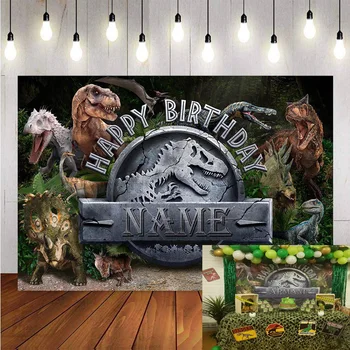 

Customized Animals Photography Backdrops Children Jurassic Park World Dinosaur Birthday Background Party Backdrops Photo Studio