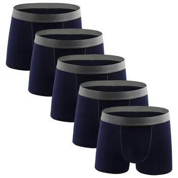 

5PC Boxer Men Underwear Solid underwear men Comfortable men's underpants Short Bulge Pouch Sports Casual Underpants cueca