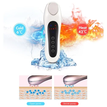 

Ultrasonic Electric Face Massager Vibrating Facial Skin Cold and Heat Ion Beauty Instrument for Face Beauty Care