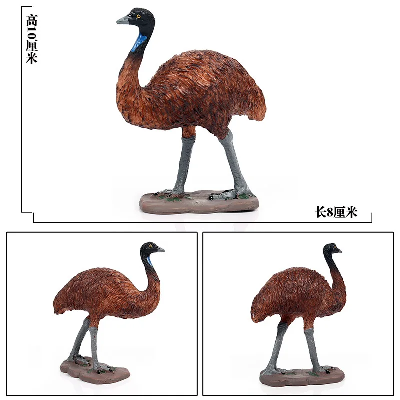 Children Model Static Solid Wild Animal Model Toy Birds Ostrich Decorations And Ornaments Garage Kit Set
