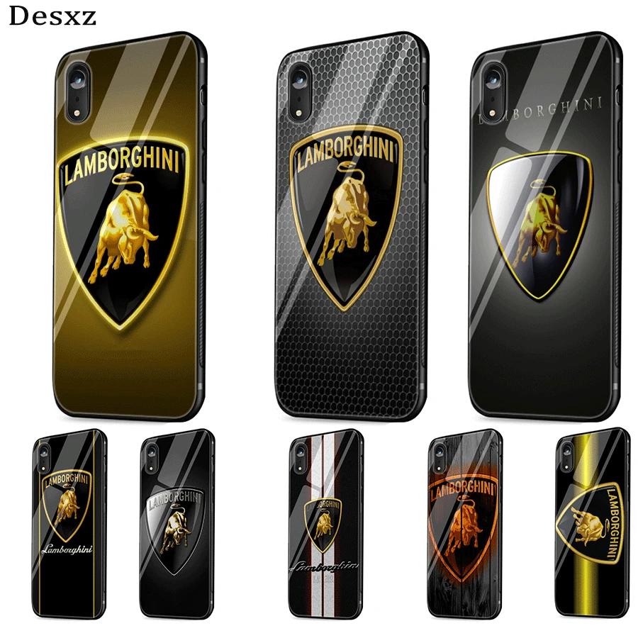 Gerleek Lamborghini стекло чехол для iPhone 5 5S SE 6 6s 7 8 Plus XR X XS Max