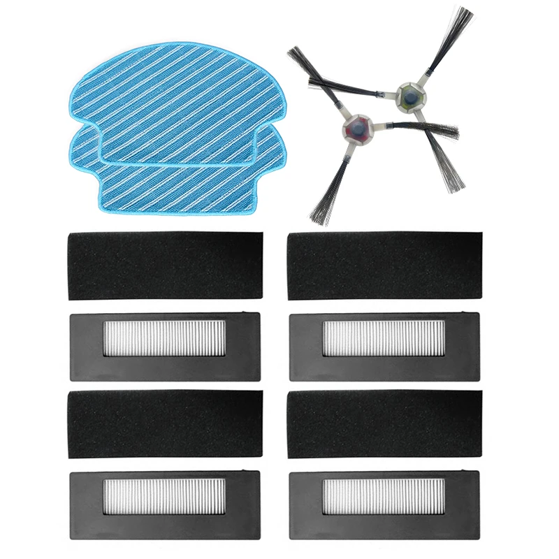 Xigeapg Accessories Replacement Filters//Mop Cloths//Side /& Roller Brush//Hook Stickers for DEEBOT OZMO 600 601 605 Cleaner Parts