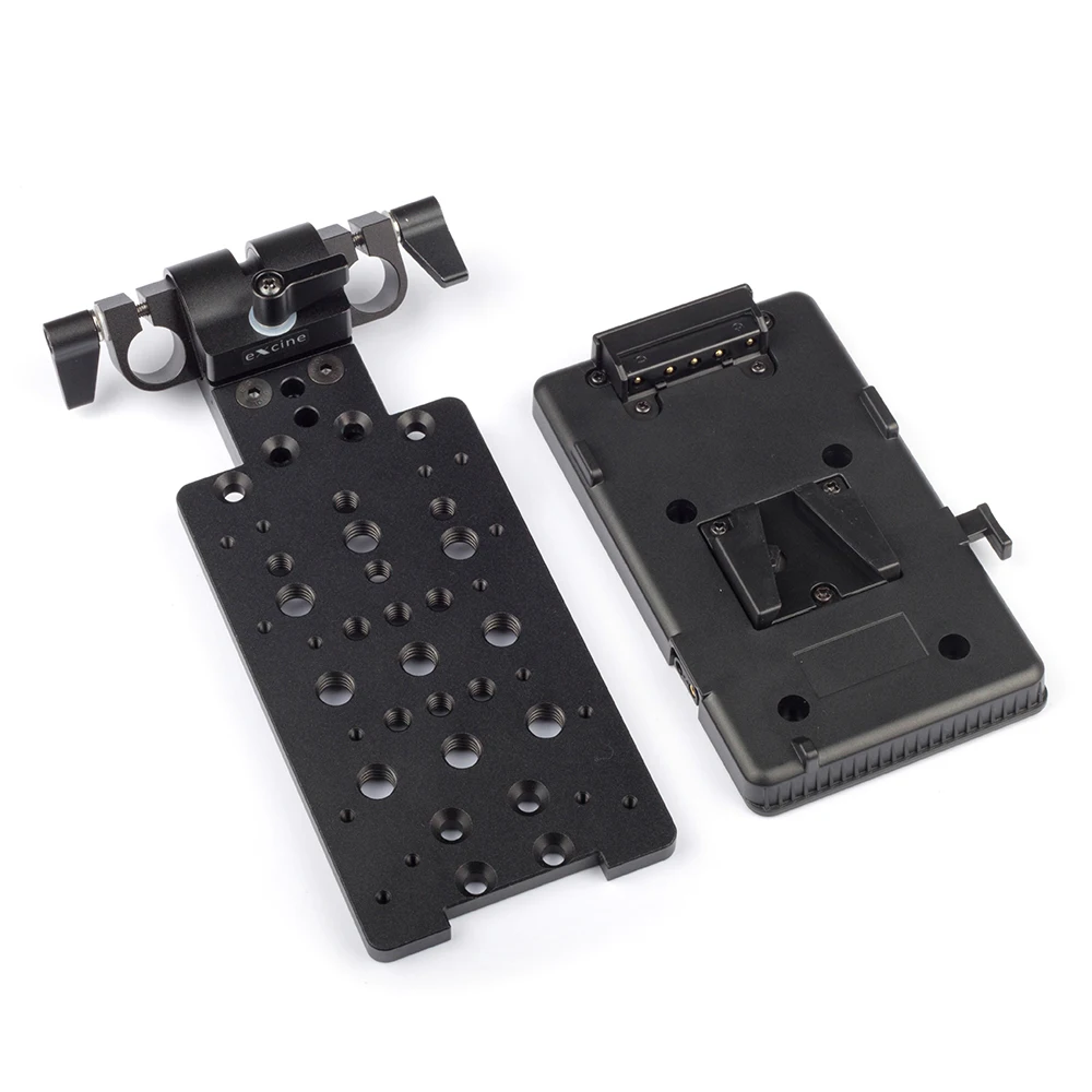 Braçadeira de Montagem Placa de Queijo Fonte de Alimentação Giratório Haste V-montagem Bateria Baseplate fr 4k 8k Filme Câmera Steadicam Cardan 360 ° 15mm - Image 4