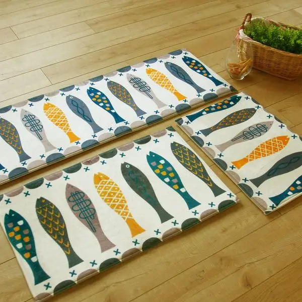 Fish Door Mat Hall Bathroom Kitchen Household Carpet Absorbent Non-slip Coral Velvet Rug Felt Tape |