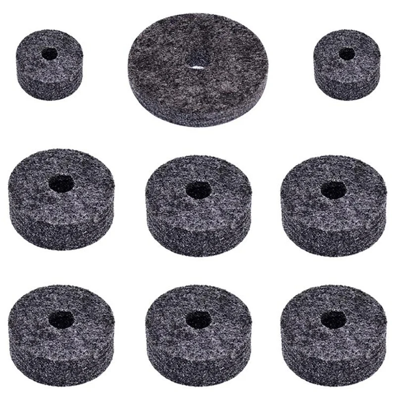 18Pcs Drum Set Cymbal Replacement Parts Accessories(3Pcs Cymbal Sleeves+3Pcs Wing Nuts+3Pcs Washers+9Pcs Wool Felt Pads