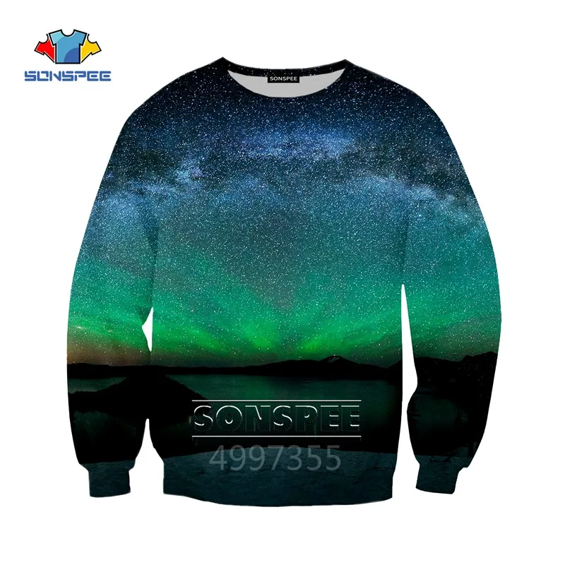 SONSPEE Northern Light Harajuku Детский свитер с 3D принтом детская одежда для мальчиков и девочек-подростков Топы, пуловер с длинными рукавами SW118a - Цвет: 3