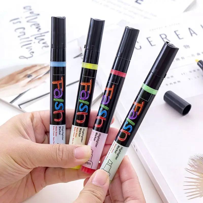 OOTDTY 8pcs/set Fluorescent Liquid Chalk Marker Pens Erasable Highlighters LED Writing Marker Pens Permanent Marker Stationery