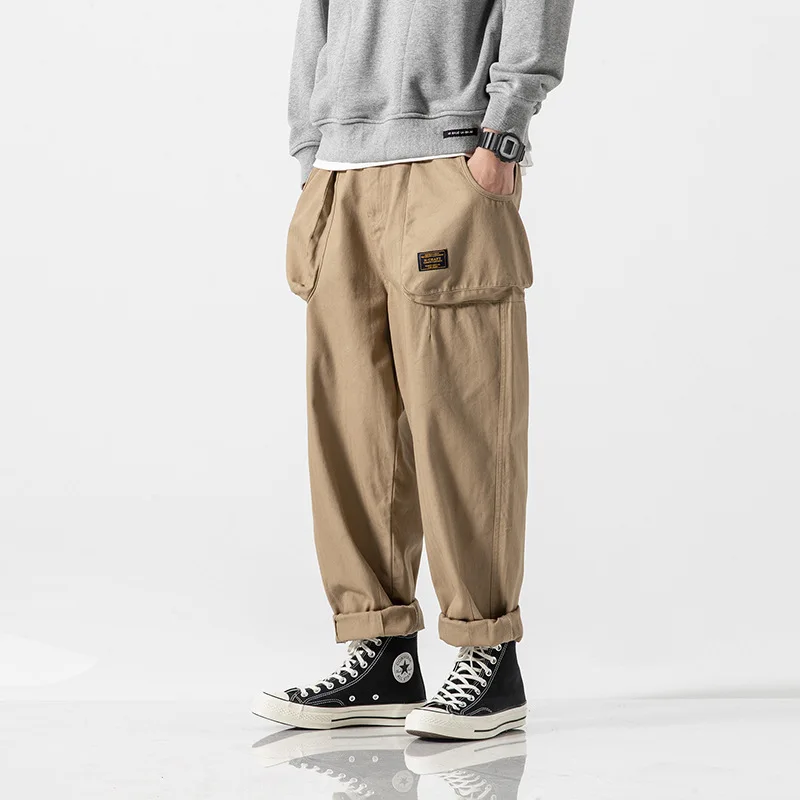 

2019 New Style American Bib Overall MEN'S Casual Pants Autumn And Winter Herringbone Loose Straight Pants Men's Versatile Trouse