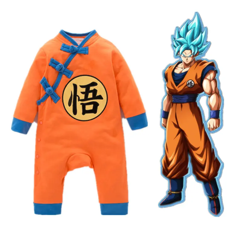 Одежда для новорожденных с рисунком Dragon Ball, Комбинезоны для маленьких мальчиков с рисунком из мультфильма «Сон Гоку», осенний костюм с длинными рукавами для малышей
