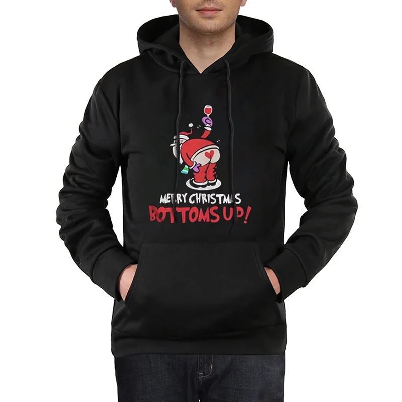 

Merry Christmas Sweatshirt Men Santa Hoodies Male Hooded Pullover Sudaderas Para Hombres