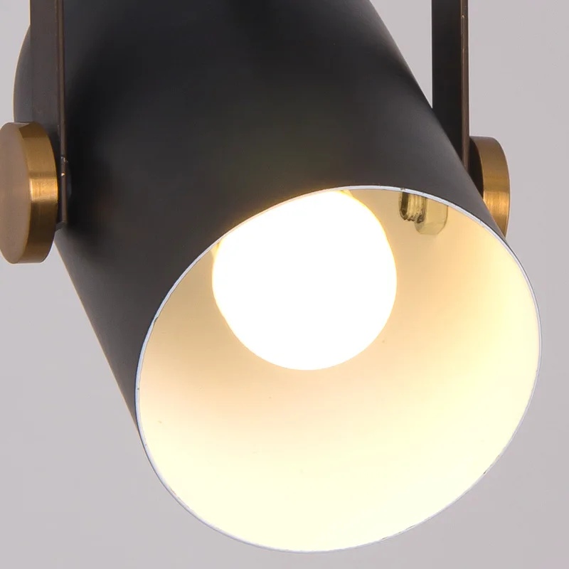 LukLoy светодиодный светильник в скандинавском стиле, современный подвесной светильник, лампа для гостиной, одежда, прожекторы, креативный черный прикроватный светильник для спальни с одной головкой