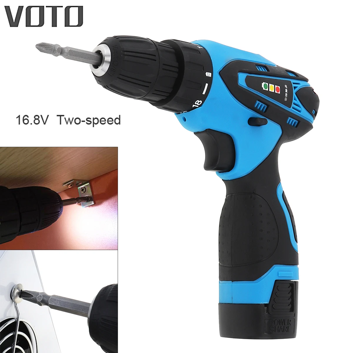 VOTO AC 100 - 240V Cordless 16.8V Electric Screwdriver with Li-ion Battery and Two-speed Adjustment Button | Инструменты