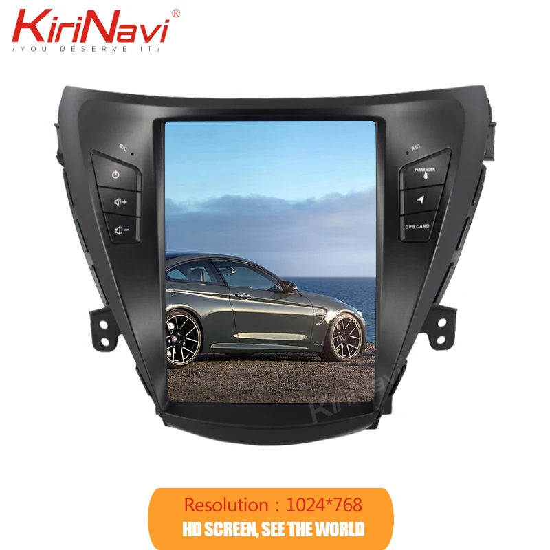 KiriNavi вертикальный экран Tesla style 10,4 ''Android 8,1 автомобильный Dvd мультимедийный плеер для hyundai Elantra радио Automotivo 4G 2012