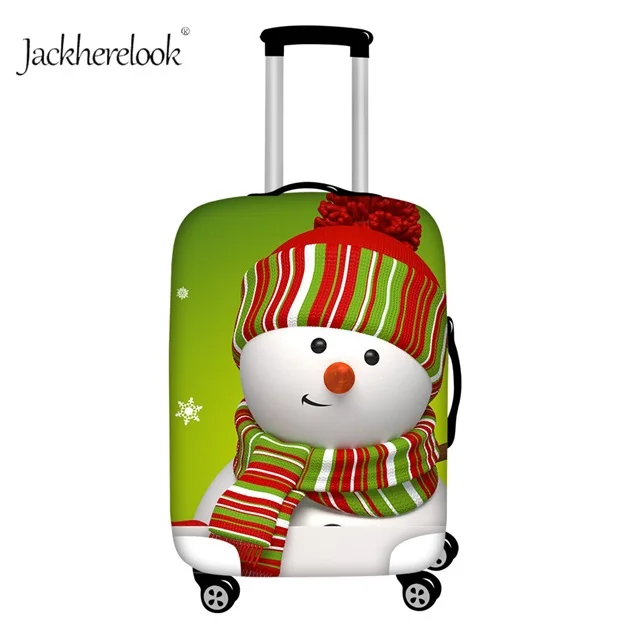 Jackherelook Cool Snowman Luggage Protector Case Travel Suitcase Thicken Protective Cover Merry Christmas Waterproof Case Bag - Цвет: HM817