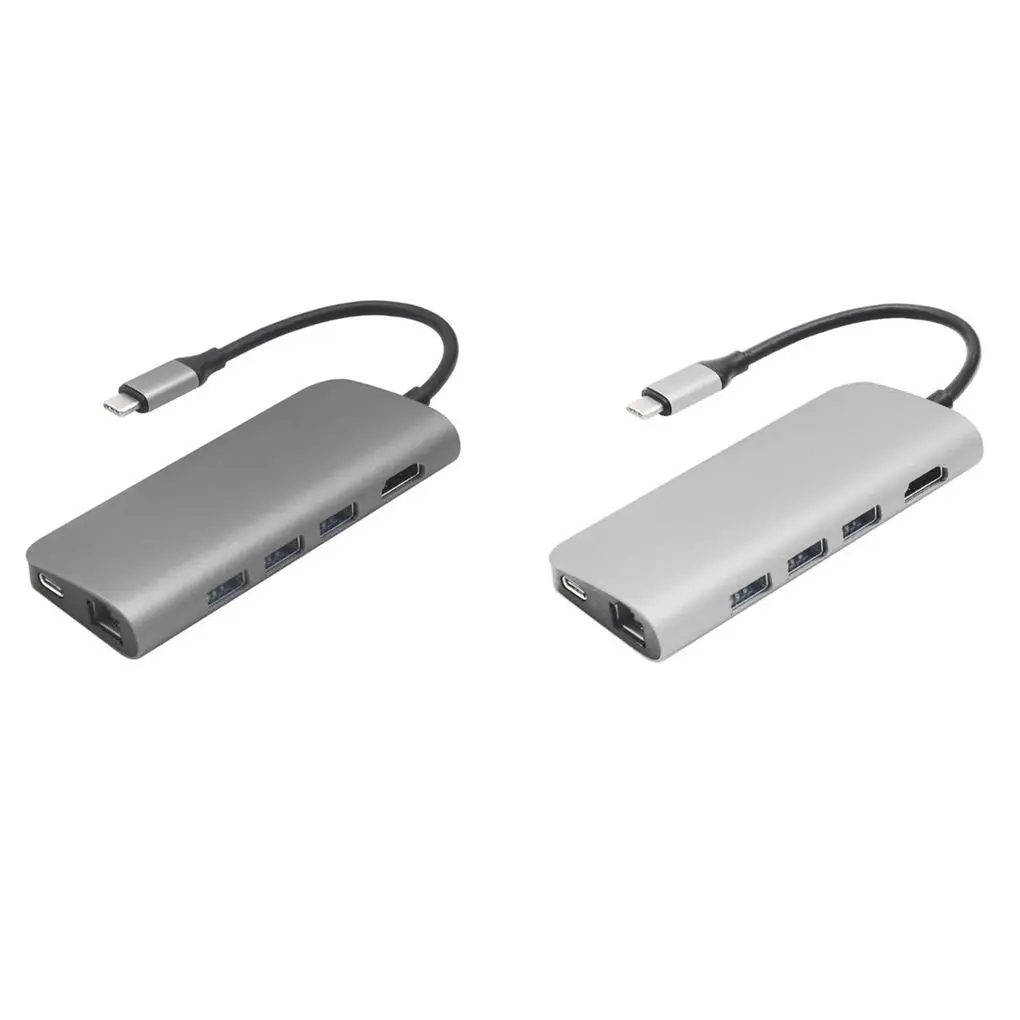 Адаптер type-c USB HD RJ45 порт конвертер карта памяти расширение высокоскоростной передачи USB3.0 концентратор 8 в 1