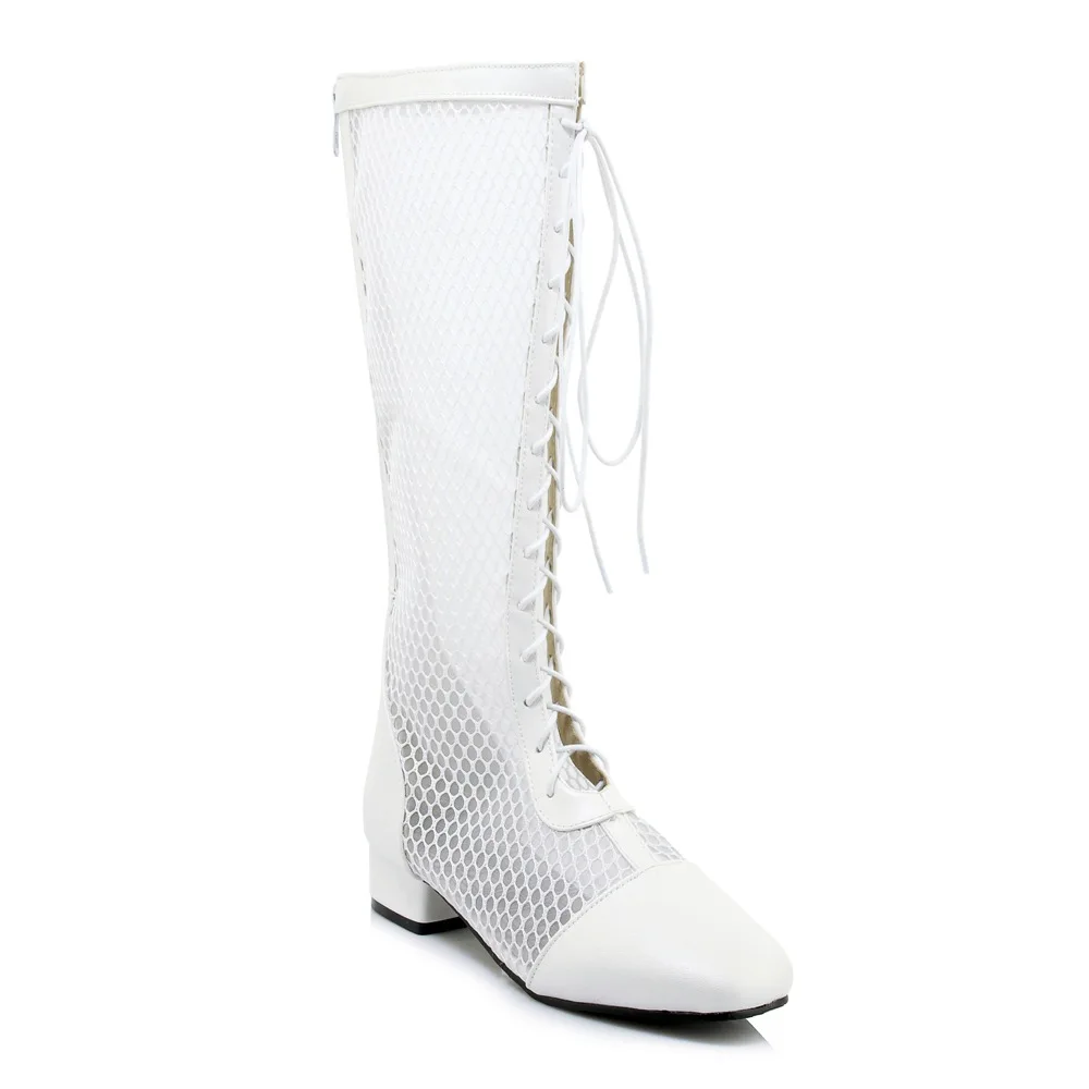 

2018 Spring New Style Simplicity Versatile Comfortable Low Heel Square Heel 33-46 Size Code Lace-up Sandal Boots 18531