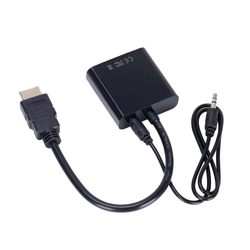 HDMI к VGA видео адаптер кабель конвертер до 1080P цифровой аналоговый ПК, HDTV, dvd-плеер, ноутбуки и т. Д.-черный