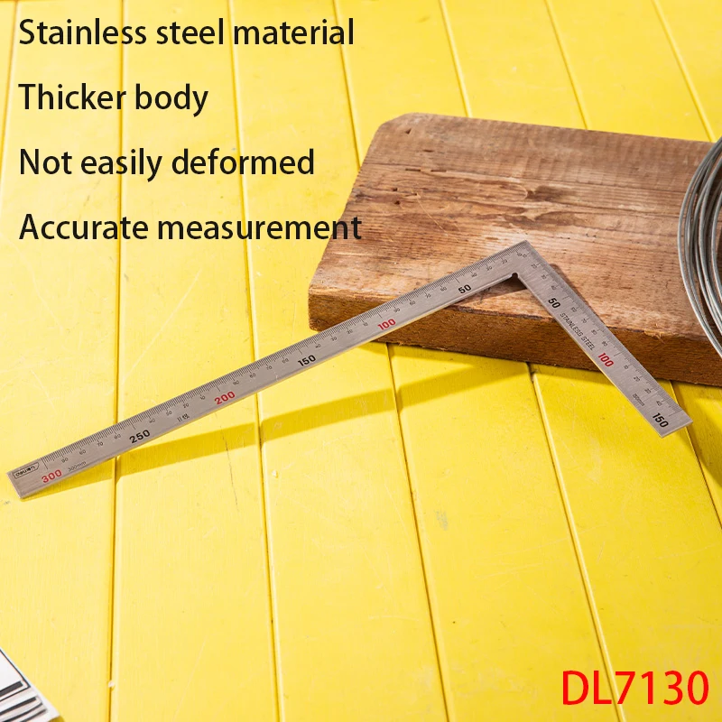 Deli DL7130 Square Steel Ruler : 150x300mm Woodworkers, electricians Ǵ η ƿ   