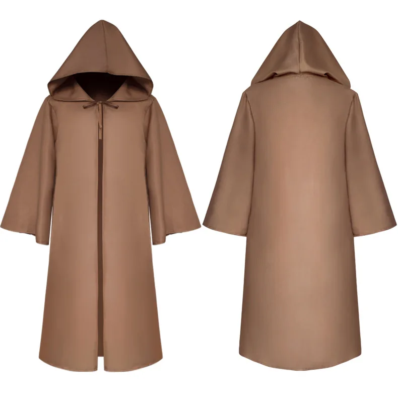 

Kids And Adult Halloween Death wizard Cloak Cosplay Costume Monk Hooded Robes Cloak Cape Friar Medieval Renaissance Priest