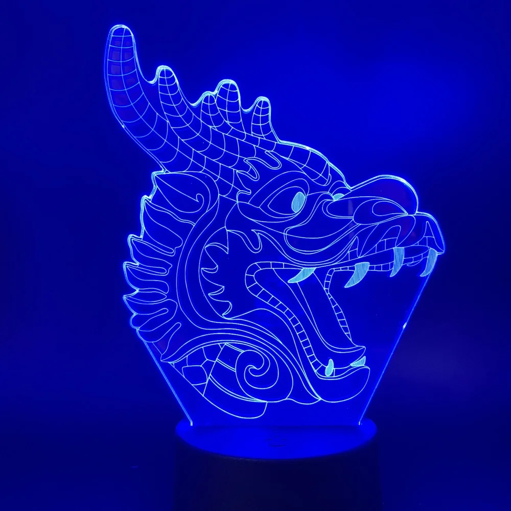 3D лампа визуальное Dragon светильник для детской комнаты ночной Светильник 7/16 Цвета изменение Дракон Ночной светильник подарок для детей светодиодный ночной Светильник