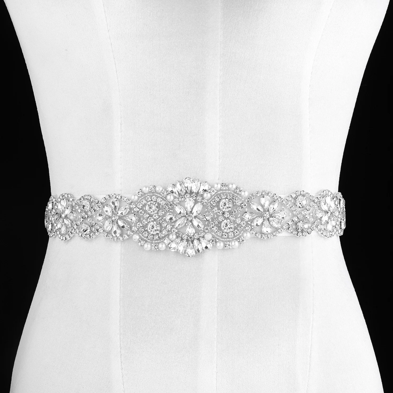 Luxury Rhinestones bridal belt wedding with crystal diamante dress accessories sash belts gold 1PC