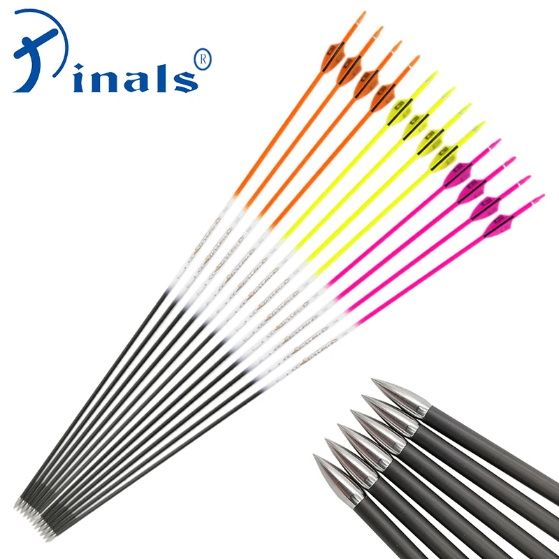 

Inals Archery Spine 500 600 700 800 900 Carbon Arrows Shaft ID4.2mm Vanes Points Nock Recurve Bow Longbow Hunting Shooting 12PCS