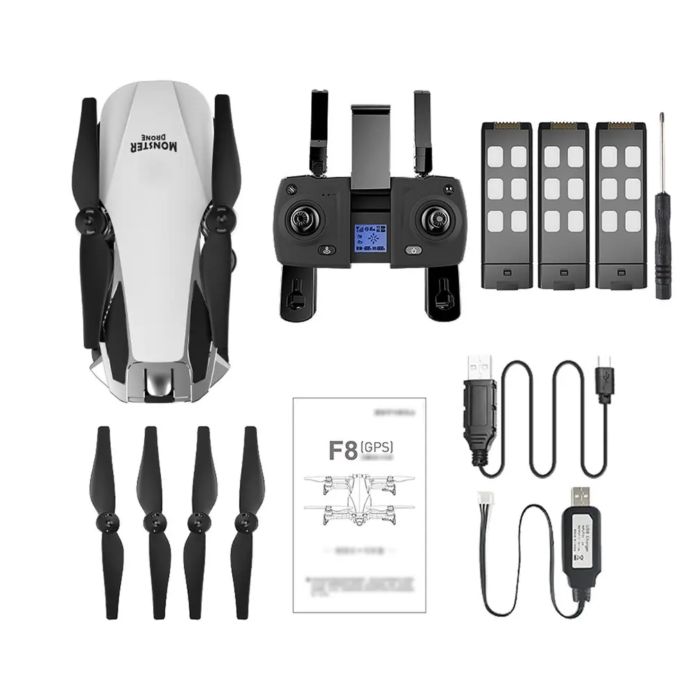 F8 gps складной Радиоуправляемый Дрон 120 градусов 1080P WiFi HD регулируемая камера бесщеточный мотор автоматический возврат Радиоуправляемый вертолет