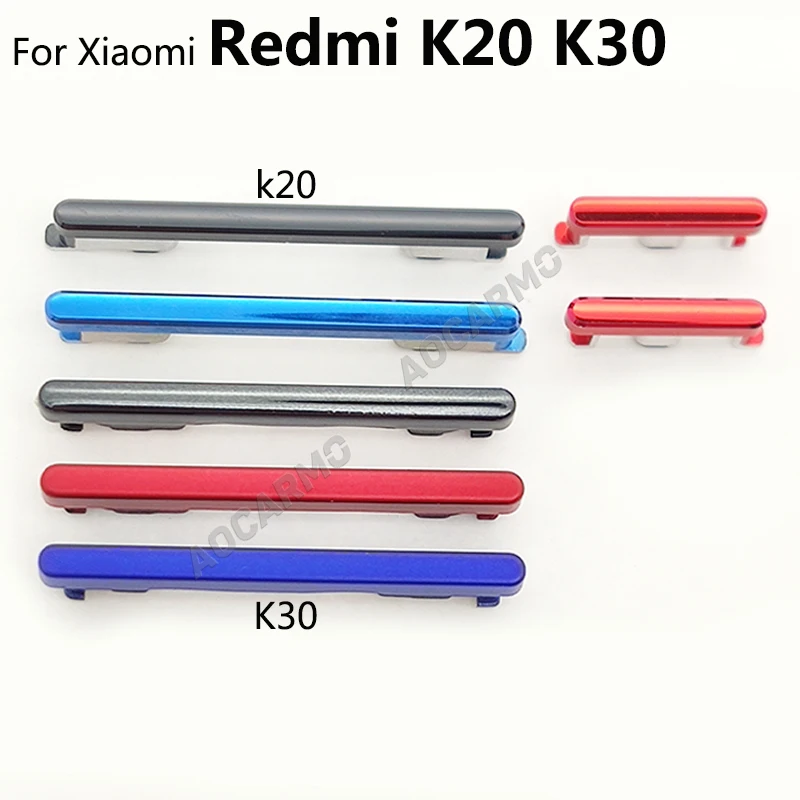Phone Switch Key Power Volume Control Button Aocarmo For Xiaomi Redmi K20 / Mi 9T / Redmi K30 Power On Off Buttons Volume Up Down Switch Side Key Replacement Part