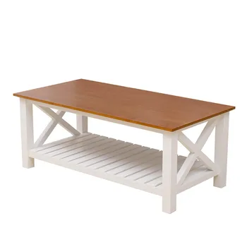 

Table Wood Rustic Vintage Cocktail Table for Living Room with Shelf Living Room Coffee Tea Table Solid Wooden Antique Home