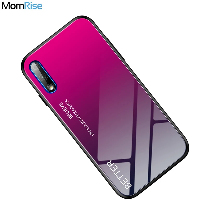 Для huawei Honor 9X чехол из закаленного стекла с градиентом мягкая ТПУ форма блестящая