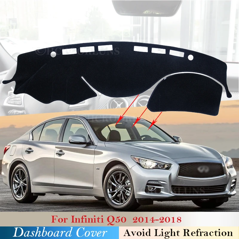 for Q50 Dashboard Cover Protective Pad for Infiniti Q50 2014 2015 2016