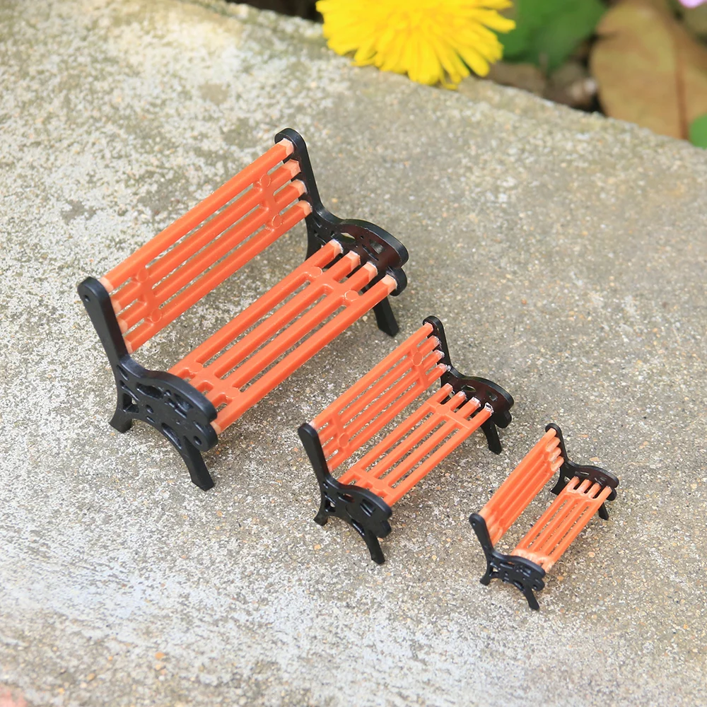 Doll House Miniature Bench Stools Chair Fairy Garden Gnome Moss Terrarium Bonsai DIY Craft Home Decoration 1SET ornament crafts resin ornaments miniature ornament resin crafts