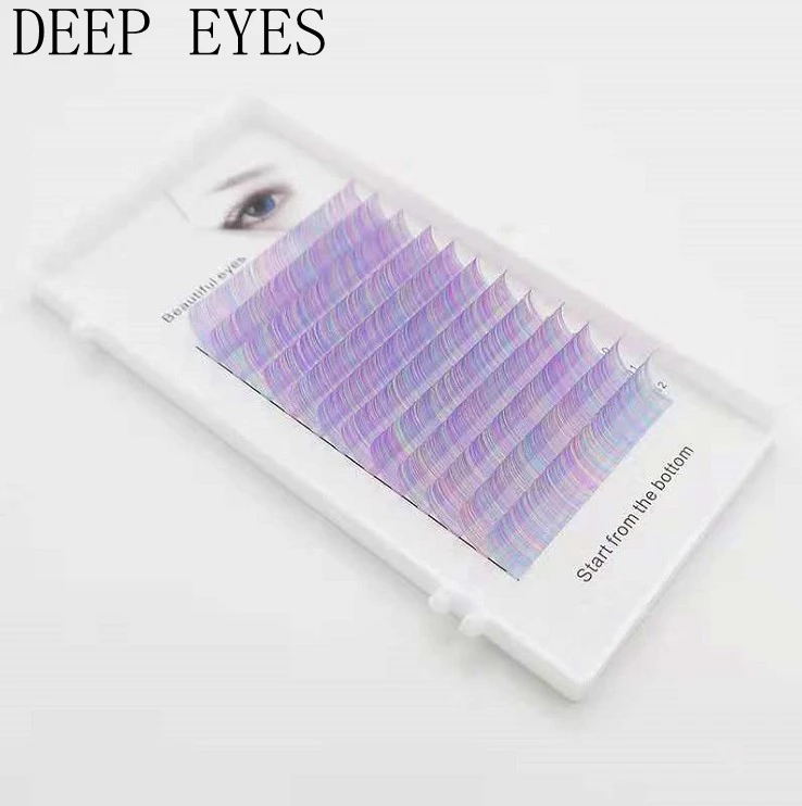

2019 New C/D curl 0.07/0.1mm 8/15mm false lashes Rainbow color eyelash individual colored lashes Faux volume eyelash extensions