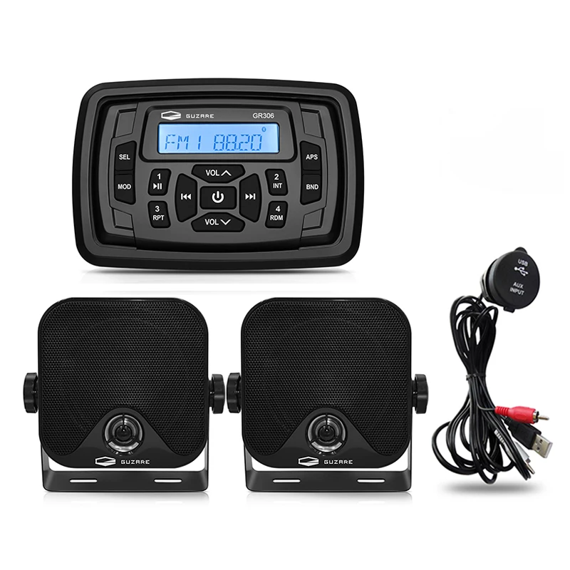 Морское радио Bluetooth стерео аудио mp3-плеер звуковая система + 4-дюймовый морской