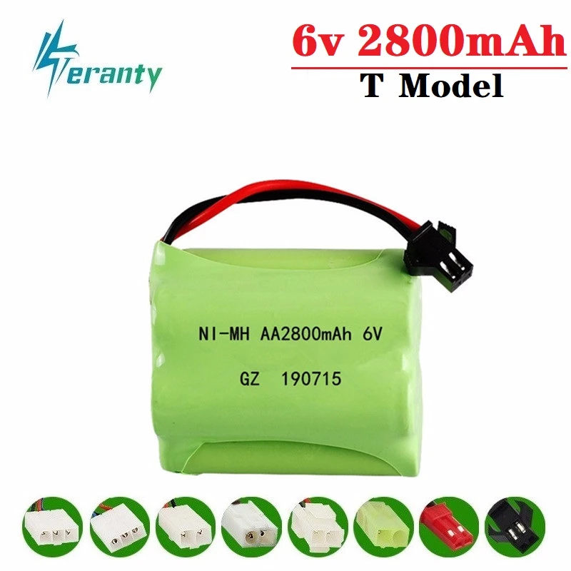 

( T Model ) 6v 2800mah NiMH Battery For Rc toys Cars Tanks Robots Boats Guns AA Ni-MH 2400mah 6v Rechargeable BatteryPack 1Pcs