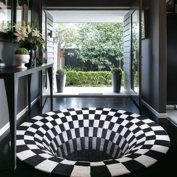

3D Vortex Illusion Rug Swirl Print Optical Room Decoration Illusion Areas Rug Carpet Floor Pad Non-slip Doormat Mats For Home