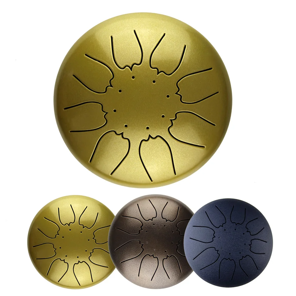 Mini 8-Tone Steel Tongue Drum 6 Inch Tongue Drum C Key Hand Pan with Mallets Carry Bag