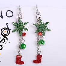 Модные рождественские серьги, Рождественская пудра, ажурные серьги снежинки, рождественские подарки, горячая распродажа