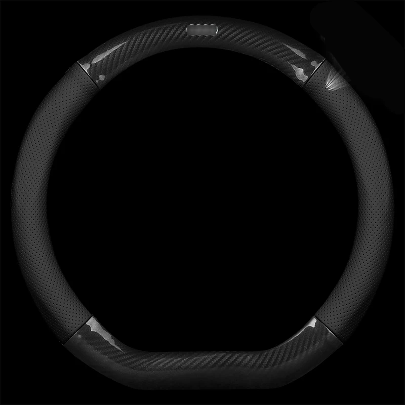 

38CM Size M Rubber Carbon Fiber Leather Car Steering Wheel Cover For Audi TT