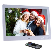 Andoer светодиодный широкоэкранная Цифровая фоторамка 1" HD MP3 MP4 Picture плеер электронные часы/календарь с пультом дистанционного управления подарок