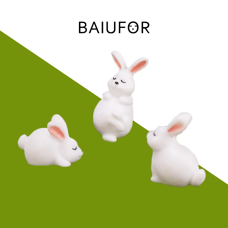 

BAIUFOR Miniature, Mini Rabbit Model, Fairy Garden Decor, DIY Terrarium Accessories Figurines for Home Decor, Children Toys