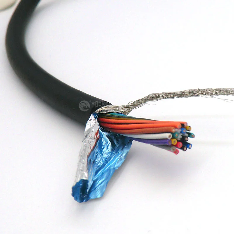 16 Core гибкий Экранированный кабель 0,14, 0,2, 0.3mm м² Управление провода 26awg, 24awg, 22awg Луженая чистой бескислородной Медь 5 м