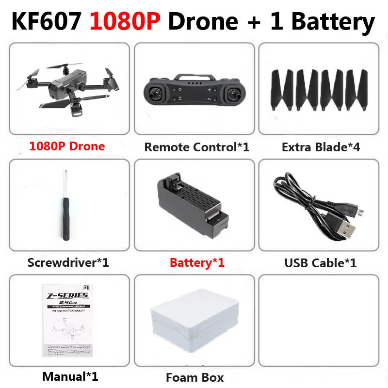 KF607 Профессиональный мини складной Дрон с двойной камерой 1080P 4K HD WiFi FPV оптический поток RC Квадрокоптер Вертолет игрушки VS SG106 - Цвет: 1080P 1B Foam