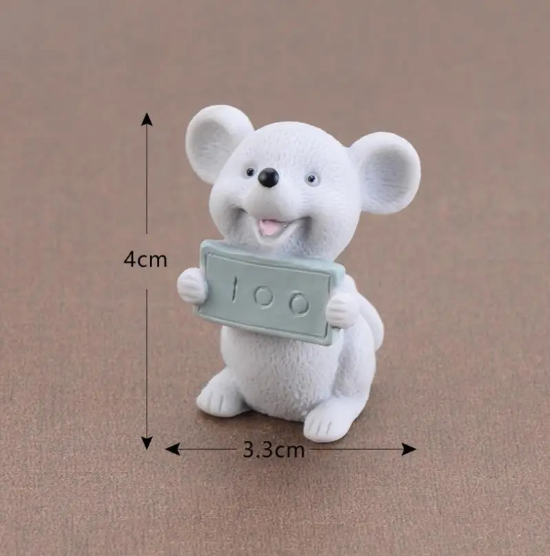 Money Fortune Cartoon Mouse bear mouse Ornaments Rich Mice Small Statue Little Figurine Crafts Cute Animal home Decoration - Цвет: Темно-серый
