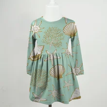 Новое поступление, Лидер продаж, одежда для девочек Хлопковое весенне-зимнее платье русалки для маленьких детей Эксклюзивное платье с длинными рукавами, длиной до колена, молочный шелк, для детей